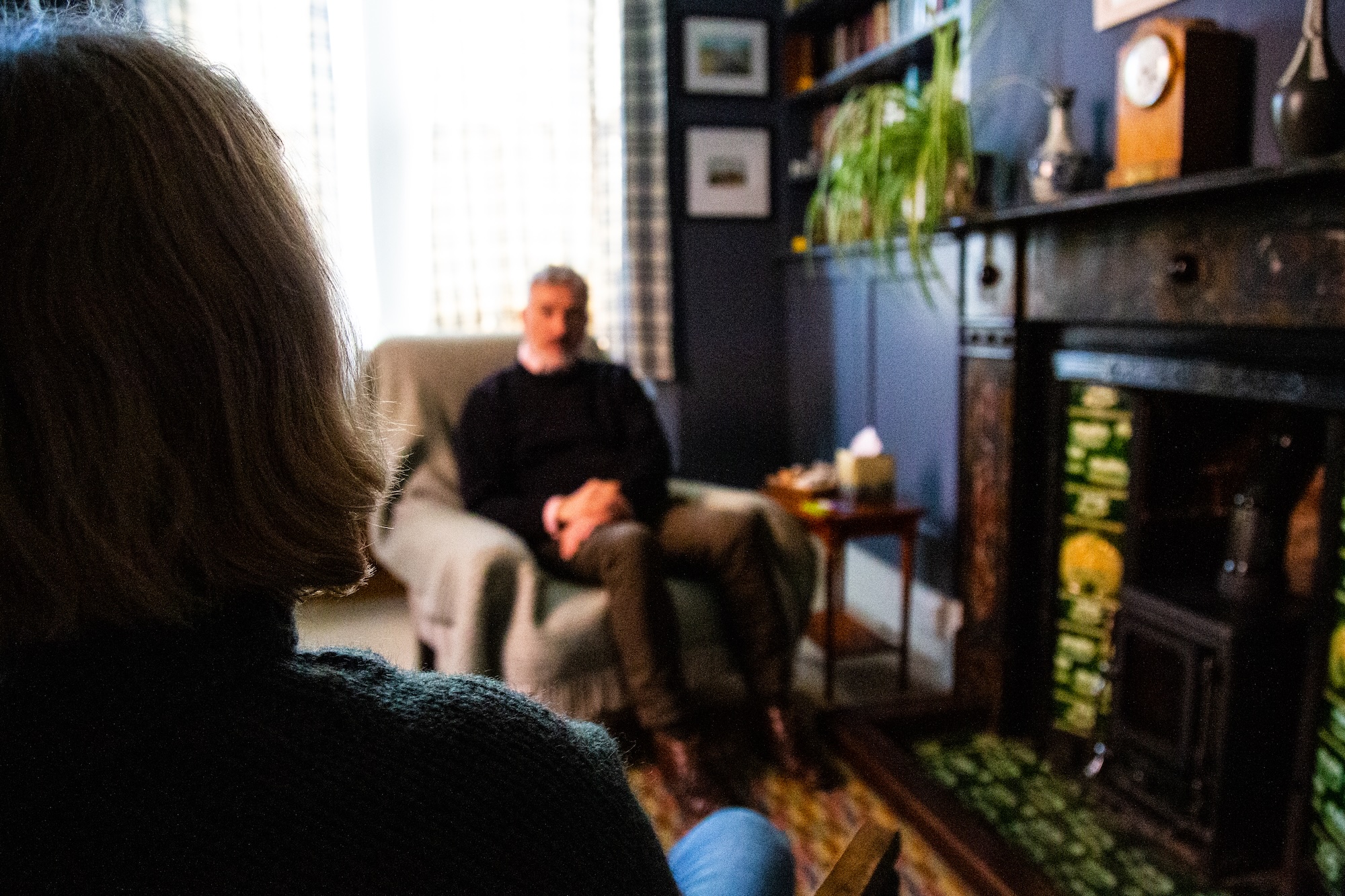 The counselling room at Martyn Kyle Counselling, Ledbury — a quiet, comfortable private space